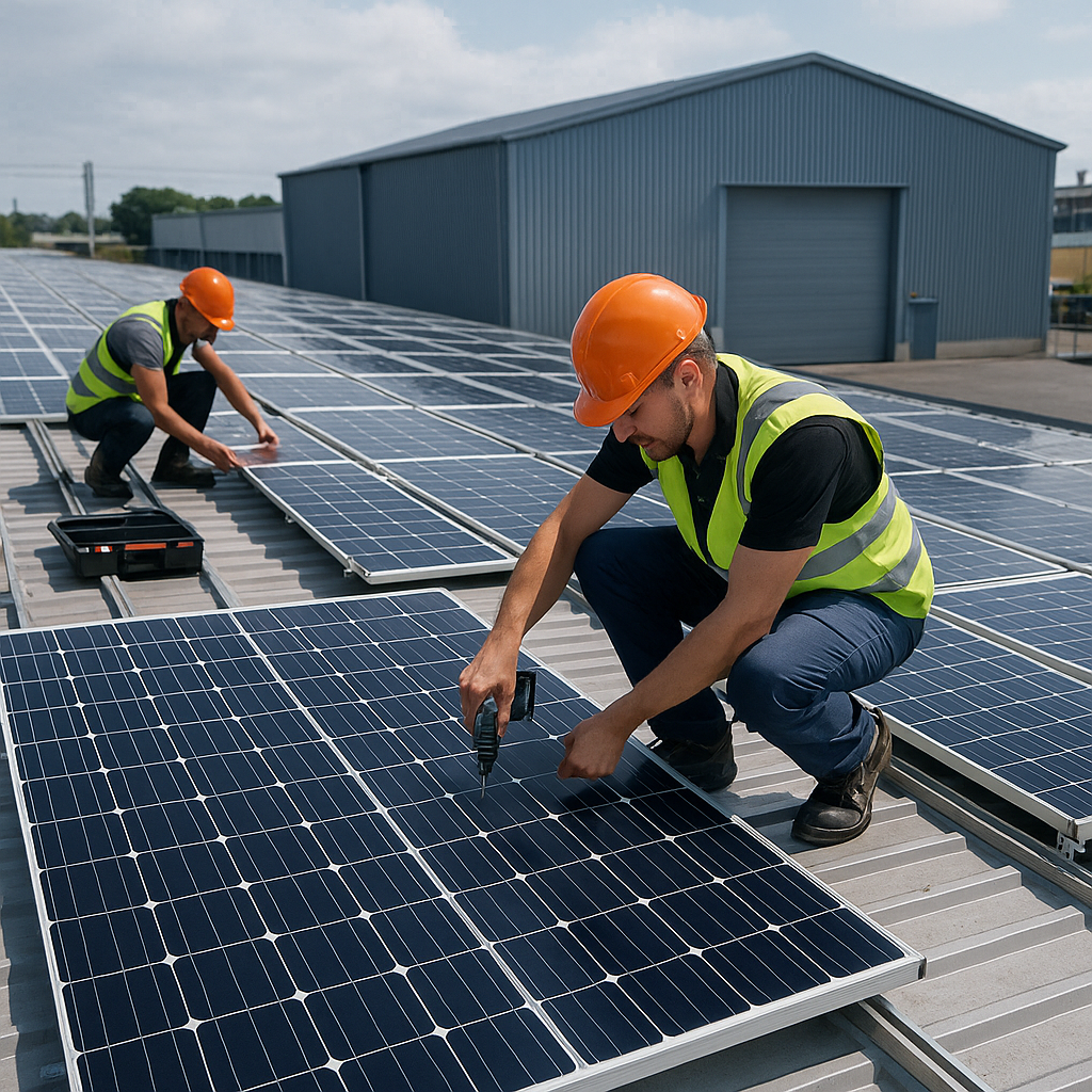 instalación de placas solares en naves industriales